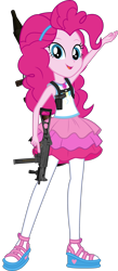 Size: 1920x4412 | Tagged: safe, artist:edy_january, edit, vector edit, pinkie pie, human, equestria girls, g4, my little pony equestria girls: better together, equipment, geode of sugar bombs, gun, gunslinger, handgun, magical geodes, pistol, rocket launcher, rpg-7, sa dx45, simple background, solo, special forces, submachinegun, task forces 141, transparent background, ump45, vector, weapon