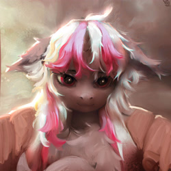 Size: 3766x3766 | Tagged: safe, artist:rvsd, oc, oc only, pony, unicorn, :3, bust, ear fluff, female, fluffy, front view, high res, horn, looking at you, mare, solo, unicorn oc