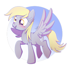 Size: 1817x1794 | Tagged: safe, artist:nnaly, derpy hooves, pegasus, pony, g4, blushing, cute, derp, derpabetes, female, gradient background, mare, open mouth, open smile, raised hoof, signature, simple background, smiling, solo, sparkly eyes, spread wings, transparent background, wingding eyes, wings