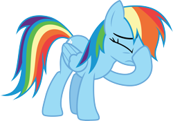 Size: 4291x3000 | Tagged: safe, artist:cloudy glow, rainbow dash, pegasus, pony, g4, rarity investigates, .ai available, facehoof, female, mare, simple background, solo, transparent background, vector