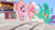 Size: 3072x1727 | Tagged: safe, screencap, glory (g5), peach fizz, pipp petals, seashell (g5), windy, pegasus, pony, g1, g5, my little pony: tell your tale, very bad hair day, spoiler:g5, spoiler:my little pony: tell your tale, clothes, costume, disguise, duo, duo female, female, living hair, mare, messy mane, open mouth, perfume, perfume costume, scared, screaming, sweat, sweatdrop, transformers, trotformers