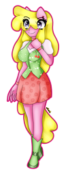 Size: 1196x2986 | Tagged: safe, artist:dazzlingmimi, cherry berry, human, equestria girls, g4, busty cherry berry, cherrybetes, equestria girls-ified, female, hand on chest, ponied up, simple background, solo, transparent background