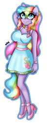 Size: 1117x2870 | Tagged: safe, artist:dazzlingmimi, rainbowberry, human, equestria girls, g3, g4, arm behind head, busty rainbowberry, clothes, cute, cutie mark on clothes, equestria girls-ified, female, g3 to equestria girls, generation leap, ponied up, simple background, solo, transparent background