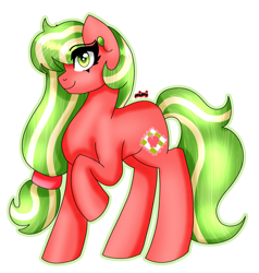 Size: 1997x2099 | Tagged: safe, artist:dazzlingmimi, applejack (g3), earth pony, pony, g3, cute, g3 jackabetes, looking at you, raised hoof, simple background, solo, transparent background
