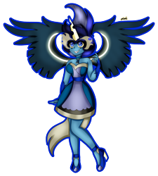 Size: 2160x2400 | Tagged: safe, artist:dazzlingmimi, minuette, human, equestria girls, g4, equestria girls-ified, evil smile, female, grin, high res, midnight minuette, midnight-ified, simple background, smiling, solo, transparent background, wings