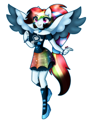 Size: 2816x3765 | Tagged: safe, artist:dazzlingmimi, rainbow dash, human, equestria girls, g4, cute, dashabetes, high res, ponied up, ponytail, rainbow dash always dresses in style, simple background, smiling, solo, transparent background