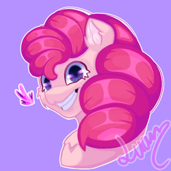 Size: 4000x4000 | Tagged: safe, artist:luanbang, pinkie pie, earth pony, pony, g4, beautiful, bust, grin, illustration, pink hair, portrait, smiling