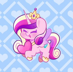 Size: 1857x1814 | Tagged: safe, artist:typhwosion, princess cadance, alicorn, pony, g4, abstract background, chibi, female, mare, solo