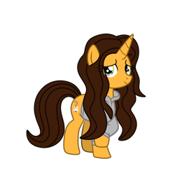 Size: 1200x1200 | Tagged: safe, artist:small-brooke1998, oc, oc only, oc:brooke, pony, unicorn, 2024 community collab, derpibooru community collaboration, horn, irl sona, looking at you, show accurate, simple background, smiling, solo, transparent background, vector
