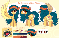 Size: 3164x2048 | Tagged: safe, artist:2pandita, oc, oc only, unnamed oc, pegasus, pony, butt, eye clipping through hair, eyebrows, eyebrows visible through hair, female, high res, looking at you, mare, one wing out, pegasus oc, plot, reference sheet, signature, smiling, smiling at you, solo, wings