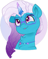 Size: 950x1184 | Tagged: safe, artist:twittershy, comet (g5), auroricorn, pony, g5, bust, chest fluff, cometbetes, glasses, jewelry, male, necklace, simple background, solo, stallion, transparent background