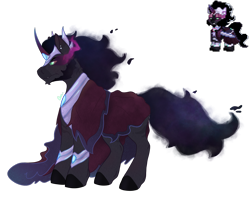 Size: 1985x1575 | Tagged: safe, artist:trashpanda czar, king sombra, pony, pony town, g4, colored horn, curved horn, eye mist, flowing mane, horn, simple background, solo, sombra horn, transparent background