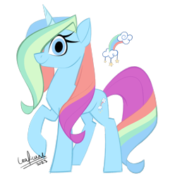 Size: 1614x1630 | Tagged: safe, artist:leaficun3, oc, oc only, oc:rainbow falls, pony, unicorn, female, mare, simple background, solo, transparent background