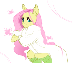 Size: 4000x3484 | Tagged: safe, artist:jorachan, fluttershy, pegasus, pony, g4, clothes, coat, cute, female, looking at you, mare, shyabetes, smiling, smiling at you, solo