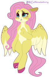 Size: 1230x1930 | Tagged: safe, artist:caffeinatedcarny, fluttershy, pegasus, anthro, unguligrade anthro, g4, countershading, freckles, markings, simple background, solo, stylized, transparent background