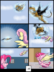 Size: 6000x8000 | Tagged: safe, artist:chedx, fluttershy, pinkie pie, earth pony, pegasus, pony, comic:learning with pibby glitch battles, g4, comic, commission, community related, corrupted, crossover, error, fanfic, fanfic art, glitch, multiverse, scooby-doo, scooby-doo!