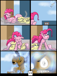 Size: 6000x8000 | Tagged: safe, artist:chedx, fluttershy, pinkie pie, earth pony, pegasus, pony, comic:learning with pibby glitch battles, g4, comic, commission, community related, corrupted, crossover, fanfic, fanfic art, multiverse, scooby-doo, scooby-doo!