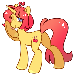 Size: 863x877 | Tagged: safe, artist:crimmharmony, oc, oc only, pony, unicorn, butt, female, looking at you, looking back, looking back at you, mare, one eye closed, plot, simple background, solo, tongue out, transparent background, wink