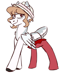 Size: 550x650 | Tagged: safe, artist:fuckomcfuck, oc, oc only, oc:doll, pegasus, pony, chest fluff, clothes, hat, simple background, socks, solo, transparent background