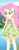 Size: 208x544 | Tagged: safe, screencap, fluttershy, equestria girls, g4, my little pony equestria girls: better together, my little pony equestria girls: legend of everfree, armpits, bare shoulders, boho, camp fashion show outfit, clothes, dress, eyeshadow, grin, hairpin, looking at self, makeup, mountain, pond, skinny, sleeveless, smiling, solo, thin, tree, water