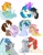 Size: 1129x1433 | Tagged: safe, artist:jinx32297, diamond tiara, dj pon-3, fleetfoot, kettle corn, marble pie, octavia melody, party favor, pipsqueak, silver spoon, skeedaddle, spitfire, twist, vinyl scratch, earth pony, pegasus, pony, unicorn, g4, female, fleetfire, kedaddle, kiss on the lips, kissing, lesbian, male, marblefavor, mare, older, older diamond tiara, older kettle corn, older pipsqueak, older silver spoon, older skeedaddle, older twist, piptiara, scar, ship:scratchtavia, shipping, sideburns, silvertwist, simple background, stallion, straight, tongue out, white background