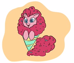 Size: 1981x1703 | Tagged: safe, artist:mayugraffiti, pinkie pie, earth pony, pony, g4, cute, diapinkes, female, food, mare, open mouth, open smile, ponies in food, smiling, snow cone, solo, sprinkles