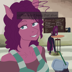 Size: 2600x2600 | Tagged: safe, artist:thelastenforcement, pinkie pie, earth pony, anthro, unguligrade anthro, g4, high res, pinkamena diane pie, starbucks