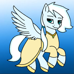 Size: 607x615 | Tagged: safe, artist:fsnyion, oc, oc only, oc:shiranui, pegasus, pony, clothes, flying, gradient background, robe, solo