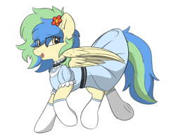 Size: 4971x3900 | Tagged: safe, alternate version, artist:hcl, oc, oc only, oc:hcl, pegasus, pony, clothes, simple background, socks, solo, white background