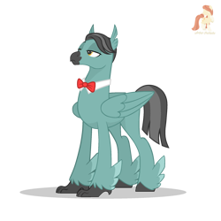 Size: 2000x2000 | Tagged: safe, artist:r4hucksake, oc, oc:seaweed, classical hippogriff, hippogriff, bowtie, high res, male, simple background, solo, transparent background