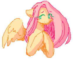 Size: 500x405 | Tagged: safe, artist:kenny, fluttershy, pegasus, pony, g4, simple background, solo, white background