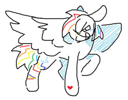 Size: 500x389 | Tagged: safe, artist:kenny, rainbow dash, pegasus, pony, g4, simple background, solo, white background