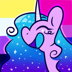 Size: 640x640 | Tagged: safe, artist:kenny, izzy moonbow, pony, unicorn, g5, bisexual, bisexual pride flag, bisexuality, icon, nonbinary, nonbinary pride flag, pride, pride flag, solo