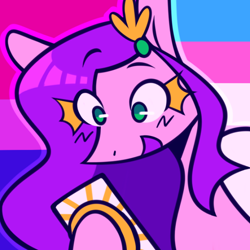 Size: 640x640 | Tagged: safe, artist:kenny, pipp petals, pegasus, pony, g5, adorapipp, bisexual pride flag, bisexuality, cute, icon, pride, pride flag, solo, transgender, transgender pride flag