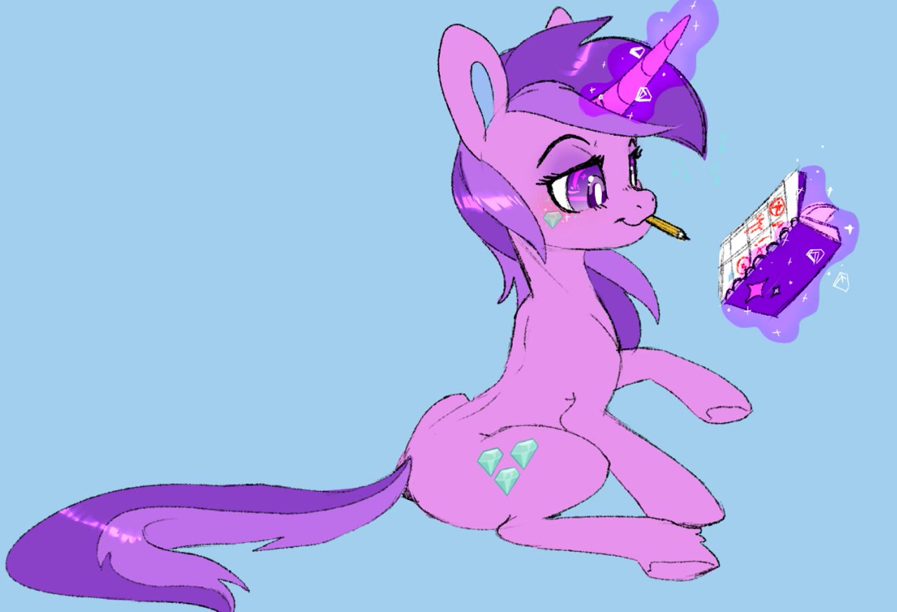 ...sparkler, pony, unicorn, g4, female, magic, pencil, simple background, s...
