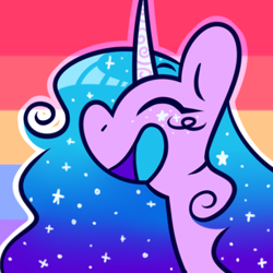 Size: 640x640 | Tagged: safe, artist:kenny, izzy moonbow, pony, unicorn, g5, icon, pansexual pride flag, pride, pride flag, solo