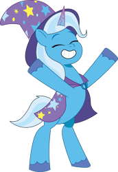 Size: 1153x1675 | Tagged: safe, artist:prixy05, trixie, pony, unicorn, g4, g5, my little pony: tell your tale, bipedal, cape, clothes, female, g4 to g5, generation leap, great and powerful, hat, mare, simple background, solo, transparent background, trixie's cape, trixie's hat, vector