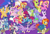 Size: 1873x1259 | Tagged: safe, artist:silverbuller, composite screencap, edit, edited screencap, screencap, applejack, flash sentry, fluttershy, gallus, luster dawn, moondancer, night light, owlowiscious, pinkie pie, princess cadance, princess celestia, princess flurry heart, princess luna, rainbow dash, rarity, spike, star swirl the bearded, starlight glimmer, stygian, sunburst, sunset shimmer, tempest shadow, thorax, trixie, twilight sparkle, twilight velvet, alicorn, bird, changedling, changeling, dragon, earth pony, owl, pegasus, pony, unicorn, g4, my little pony: friendship is magic, season 9, the last problem, female, king thorax, male, mane seven, mane six, mare, older, older twilight, older twilight sparkle (alicorn), princess twilight 2.0, purple background, simple background, spread wings, stallion, the magic of friendship grows, twilight sparkle (alicorn), winged spike, wings