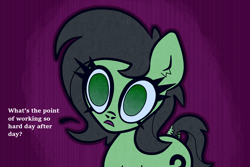 Size: 1500x1000 | Tagged: safe, artist:scandianon, oc, oc only, oc:filly anon, g4, dead eyes, female, filly, foal, frown, open mouth, solo, talking