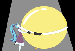 Size: 1739x1190 | Tagged: safe, artist:hakdurbin, sonata dusk, human, equestria girls, g4, adorasexy, balloon, bowtie, cargo ship, clothes, collar, cute, dancing, gloves, ponytail, sexy, shipping, stage light