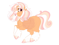 Size: 3600x2700 | Tagged: safe, artist:gigason, oc, oc only, oc:cherry blossom, earth pony, pony, closed mouth, colored hooves, ear fluff, earth pony oc, facial markings, fangs, female, gradient hooves, high res, hoof polish, mare, mealy mouth (coat marking), obtrusive watermark, offspring, parent:apple cobbler, parent:oc:lavandula, parents:canon x oc, pink eyes, raised hoof, simple background, smiling, solo, tongue out, transparent background, watermark