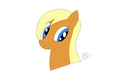 Size: 4000x2500 | Tagged: safe, artist:rocketforget, apple cobbler, earth pony, pony, g4, apple family member, background pony, female, mare, simple background, smiling, white background