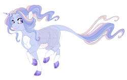 Size: 4300x2700 | Tagged: safe, artist:gigason, oc, oc only, oc:safety blanket, pony, unicorn, closed mouth, clothes, cloven hooves, colored hooves, galloping, gradient hooves, hoof polish, horn, lavender eyes, leonine tail, looking back, nonbinary, obtrusive watermark, offspring, pale belly, parent:oc:blanket stitch, parent:trixie, parents:canon x oc, ponytail, purple eyes, running, simple background, smiling, socks, solo, stitched body, stitches, striped horn, tail, tongue out, transparent background, watermark, white belly