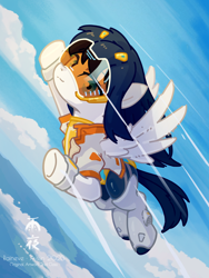 Size: 3000x4000 | Tagged: safe, artist:raineve, oc, pegasus, pony, cloud, flying, solo