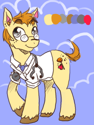 Size: 929x1238 | Tagged: safe, artist:frostedminispooner, oc, oc:nursery rhyme, earth pony, pony, ask nursery rhyme, male, solo, stallion, stethoscope