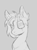 Size: 550x750 | Tagged: safe, artist:mr.catfish, oc, cyborg, earth pony, pony, bust, cyber eyes, eye scar, facial scar, female, frown, looking at you, monochrome, portrait, prosthetics, scar, solo, wires