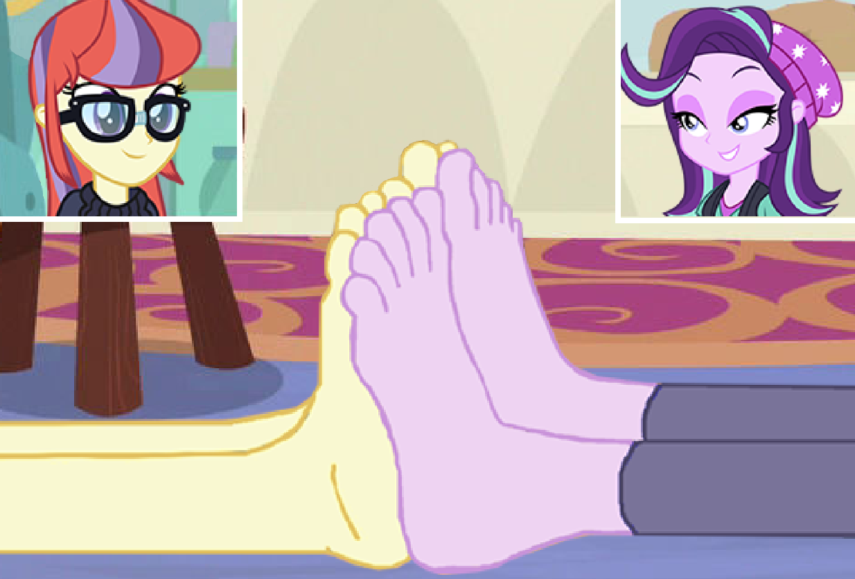 3234928 - safe, artist:yungstuff, moondancer, starlight glimmer, human,  equestria girls, g4, barefoot, clothes, eyes closed, feet, fetish, foot  fetish, foot focus, footsie, singing, soles, toes, wiggling toes -  Derpibooru