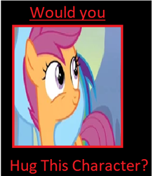 Size: 328x376 | Tagged: safe, edit, edited screencap, screencap, rainbow dash, scootaloo, pegasus, pony, g4, my little pony: friendship is magic, sleepless in ponyville, cute, cutealoo, female, filly, foal, hug, meme, smiling, wrong aspect ratio, yes