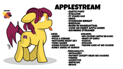 Size: 5120x2880 | Tagged: safe, artist:japkozjad, oc, oc only, oc:applestream, earth pony, pony, cable tie, dreadlocks, earth pony oc, male, reference sheet, simple background, solo, stallion, text, white background