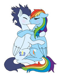 Size: 720x951 | Tagged: safe, artist:darindashiedo, artist:dasher666, edit, rainbow dash, soarin', pegasus, pony, g4, female, kiss on the lips, kissing, male, mare, ship:soarindash, shipping, simple background, stallion, straight, white background